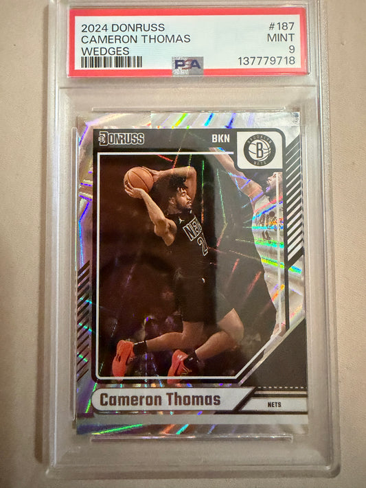 2024 Donruss #187 Cameron Thomas PSA 9.0 Mint Brooklyn Nets Card
