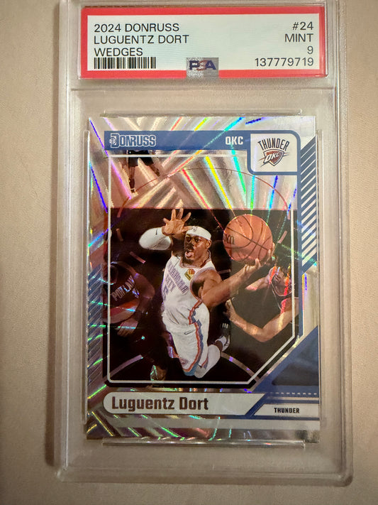 2024 Donruss #24 Luguentz Dort PSA 9.0 Mint Oklahoma City Thunder Card