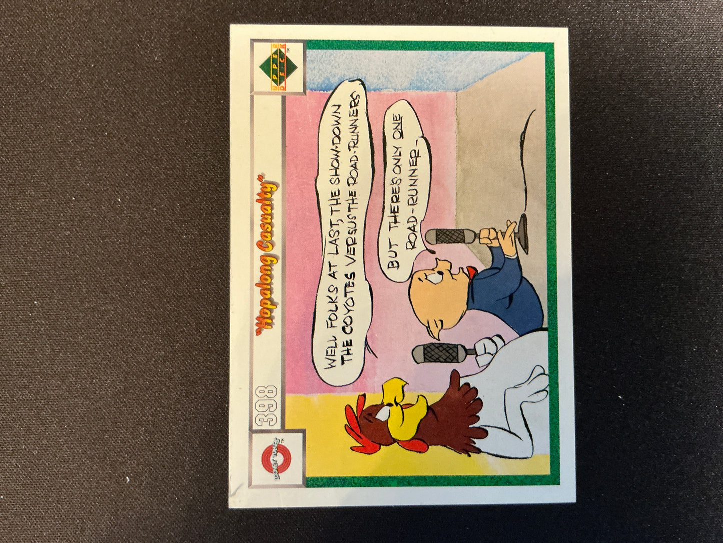 Tarjeta de bajas de Hopalong de Upper Deck Comic Ball n.° 398/413 de 1990