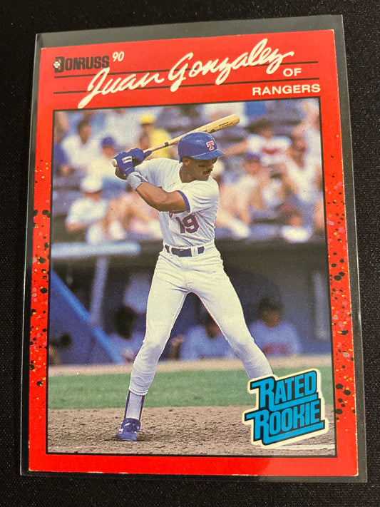1990 Donruss #33 Juan Gonzalez Rated Rookie Card