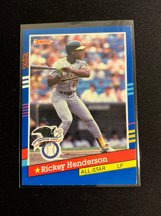 1991 Donruss #53 Rickey Henderson All Star Card