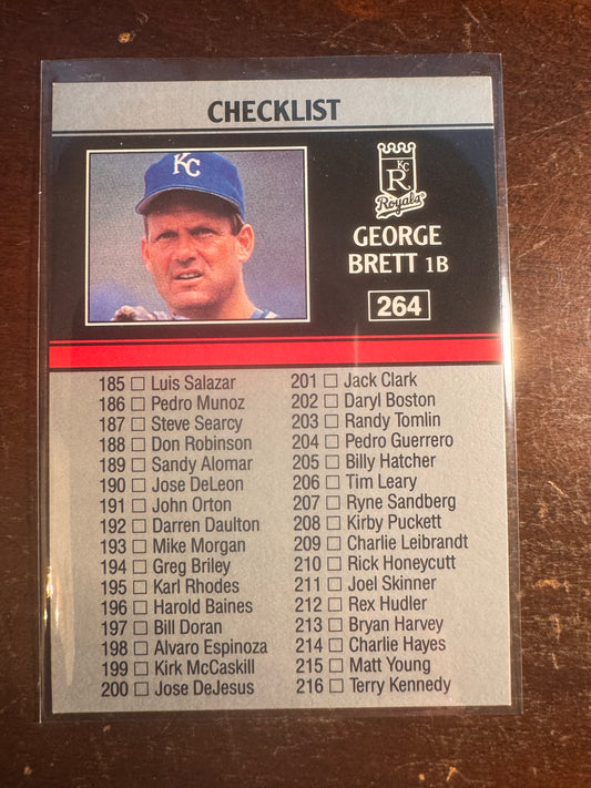 1991 Leaf #264 George Brett Checklist Card