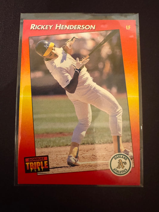 1992 Donruss Triple Play #63 Rickey Henderson Card