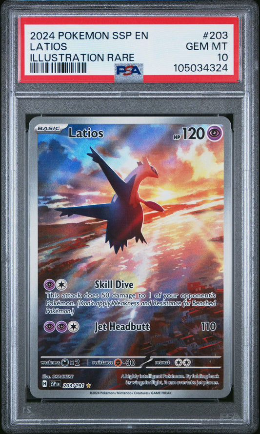 2024 POKEMON SSP EN-SURGING SPARKS #203 LATIOS ILLUSTRATION RARE