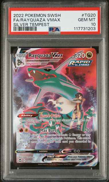 2022 POKEMON SWORD & SHIELD SILVER TEMPEST #TG20 FA/RAYQUAZA VMAX SILVER TEMPEST