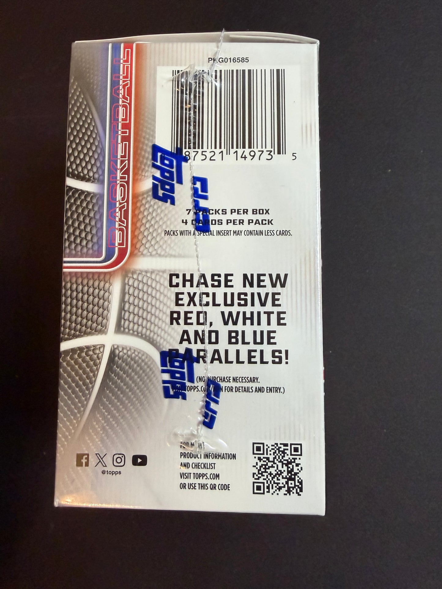 2025-26 Topps Chrome Basketball Blaster Boxes with up to 28 cards and chase Red, White, and Blue Parallels