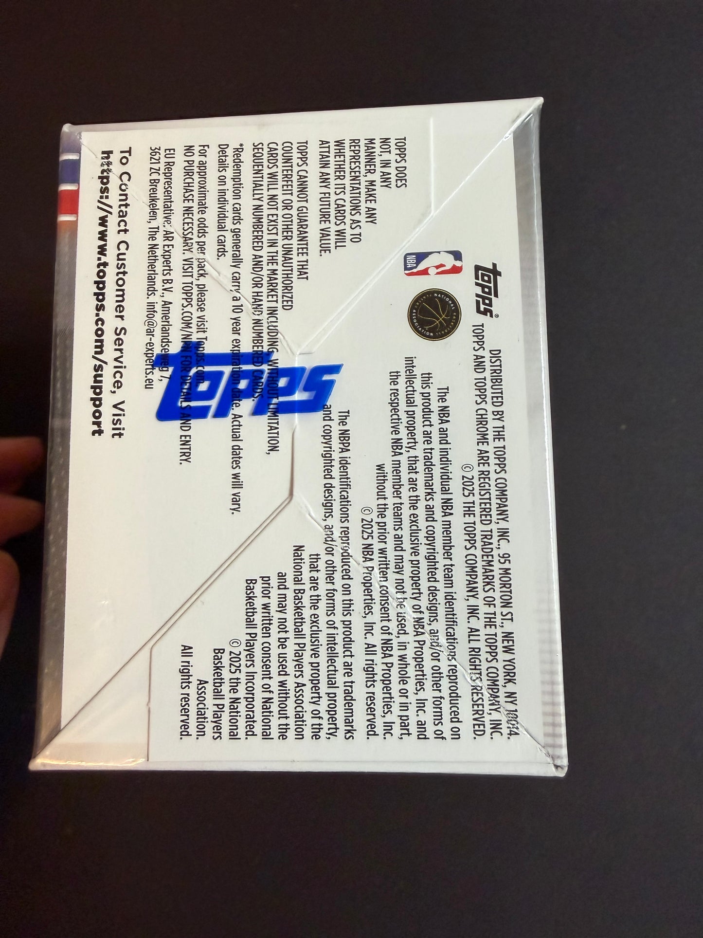 2025-26 Topps Chrome Basketball Blaster Boxes with up to 28 cards and chase Red, White, and Blue Parallels