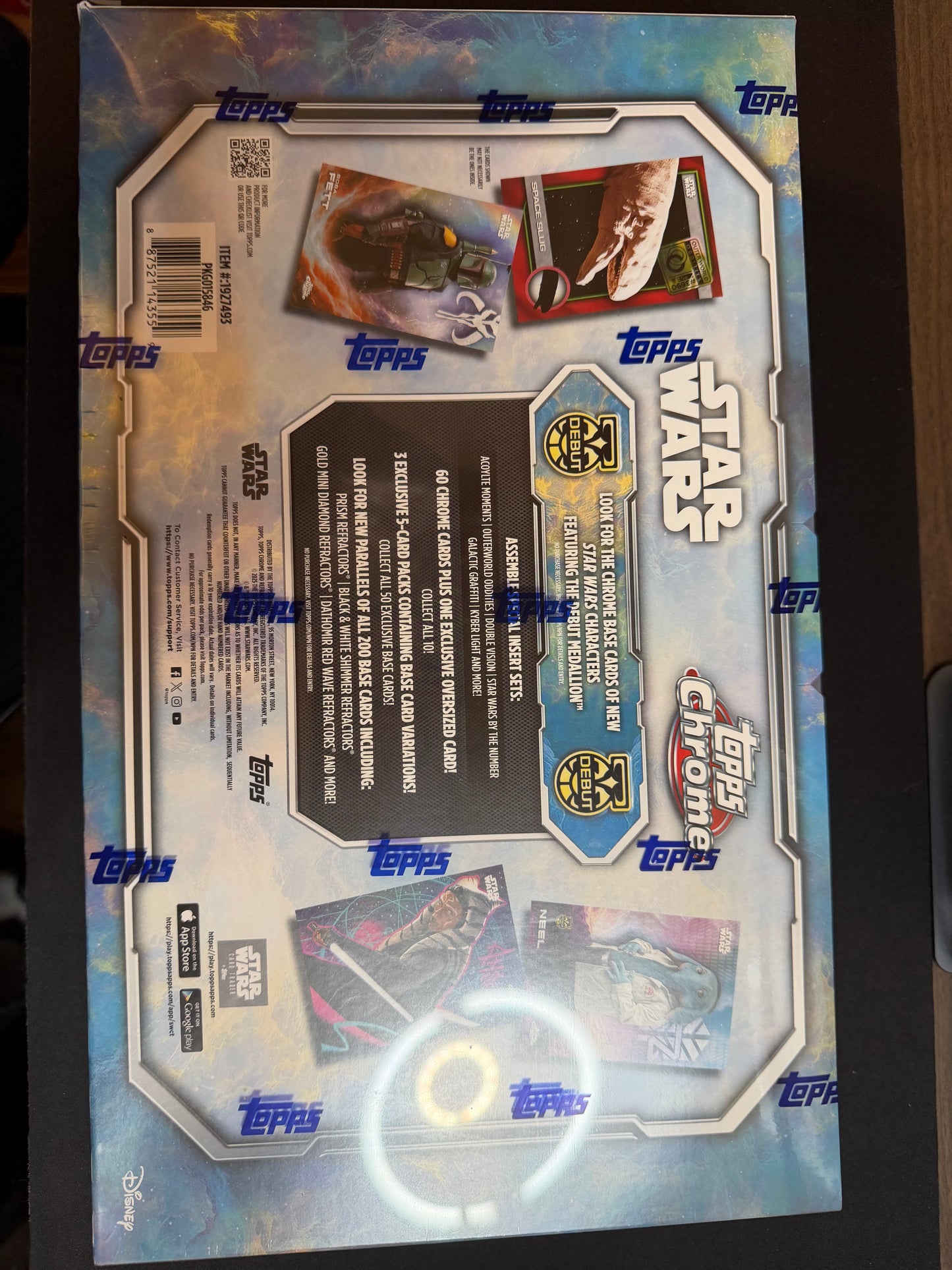 2025 Topps Chrome Star Wars Trading Card Super Box with 1 Oversized Card, 5 Card Packs, and 3 exclusive 5 Card Packs