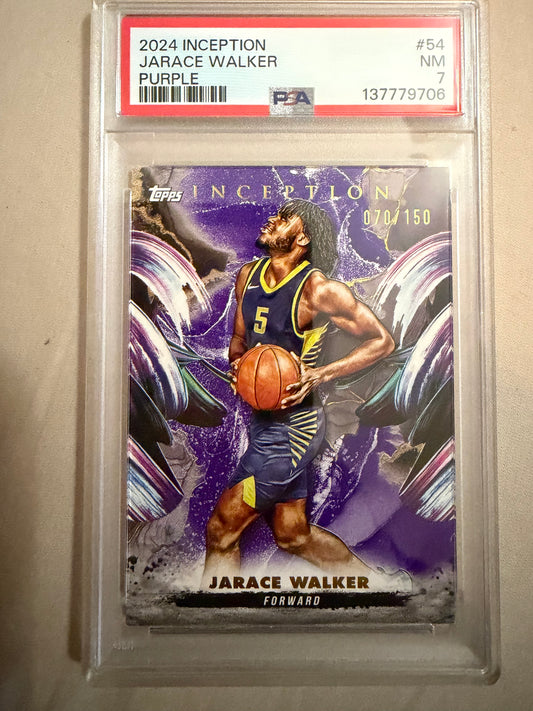 2024-25 Topps Inception #54 Jarace Walker Purple 070/150 PSA 7 Indiana Pacers Card