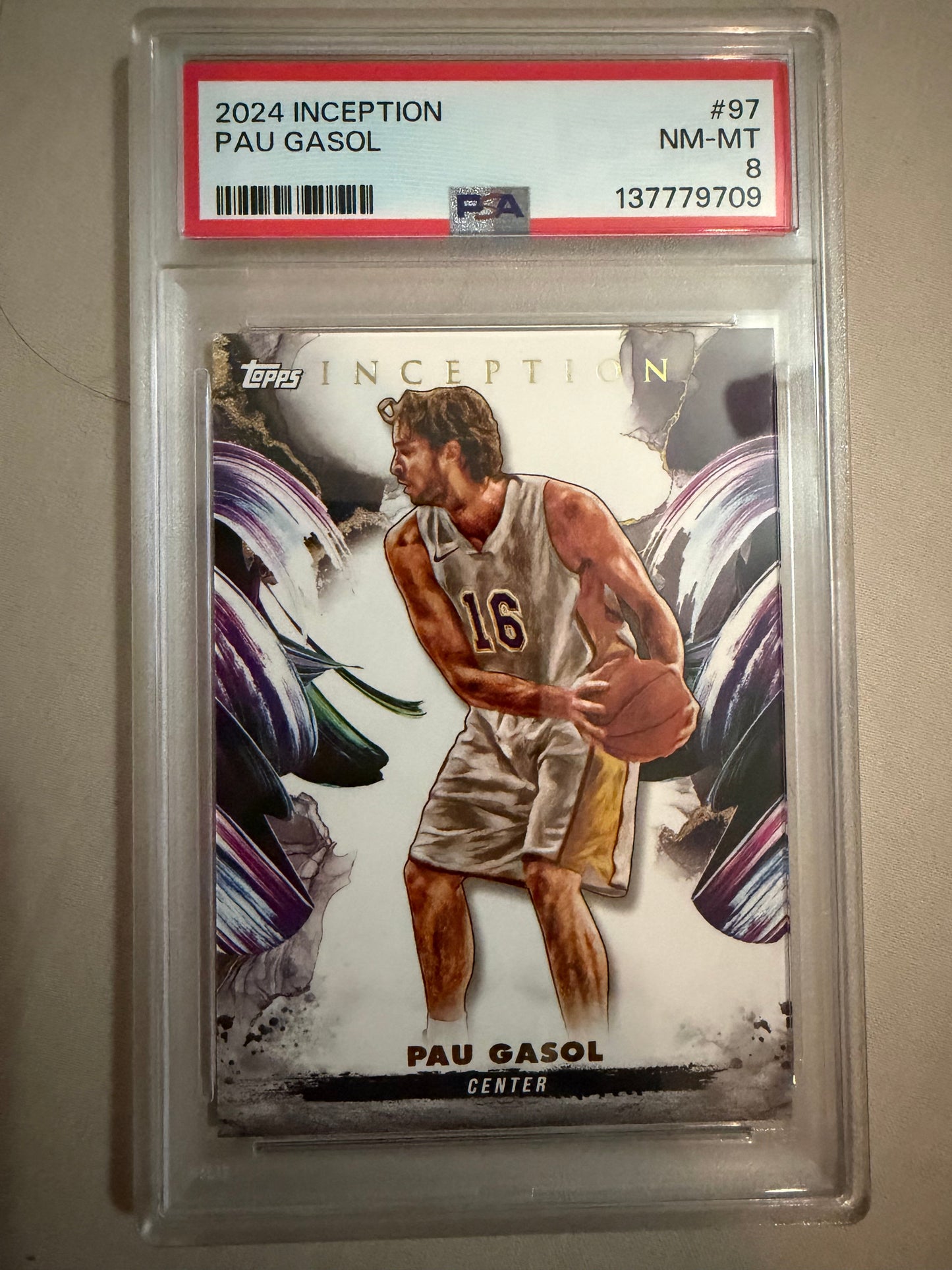 2024-25 Topps Inception #97 Paul Gasol PSA 8.0 NM-MT Los Angeles Lakers Card