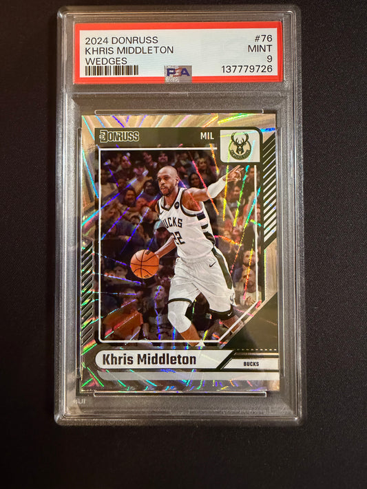 2024 Donruss #76 Khris Middleton Wedges PSA 9.0 Mint Milwaukee Bucks Card