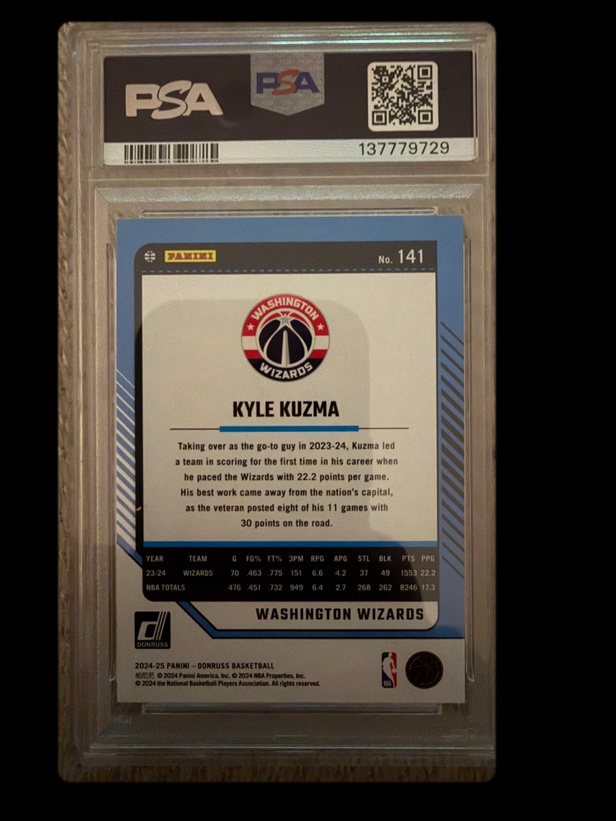 Kyle Kuzma PSA 8 back