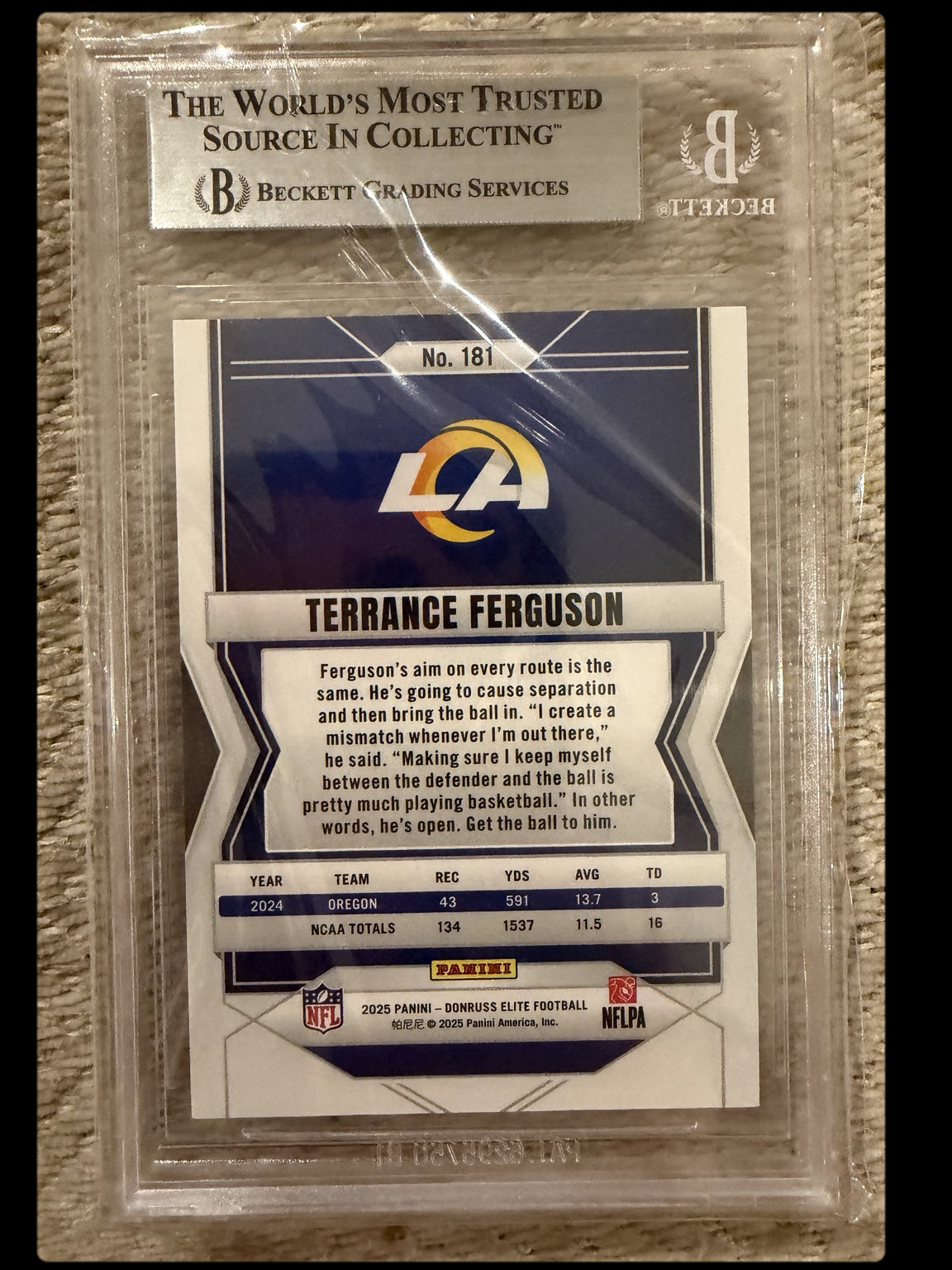 Terrance Ferguson graded card back