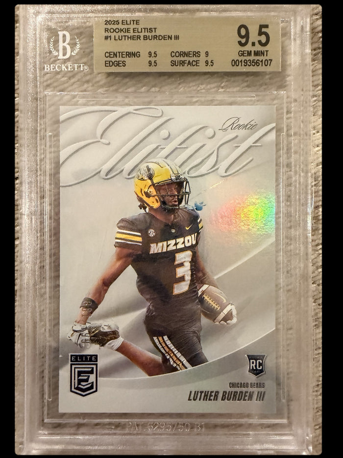 2025 Donruss Elite Rookie Elitist #1 Luther Burden III BGS 9.5 Gem Mint Chicago Bears Rookie (RC) Card