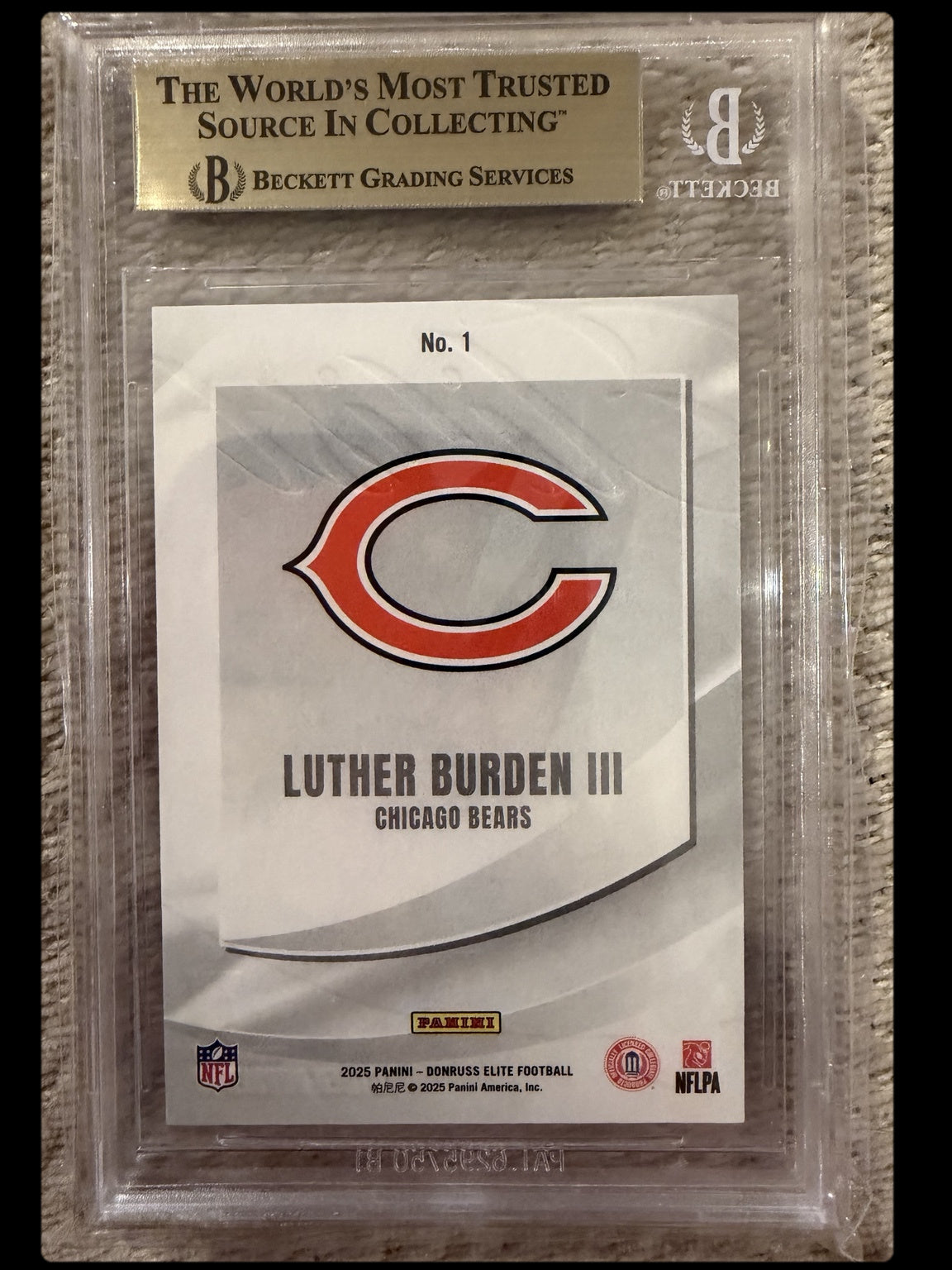 Luther Burden III graded card back