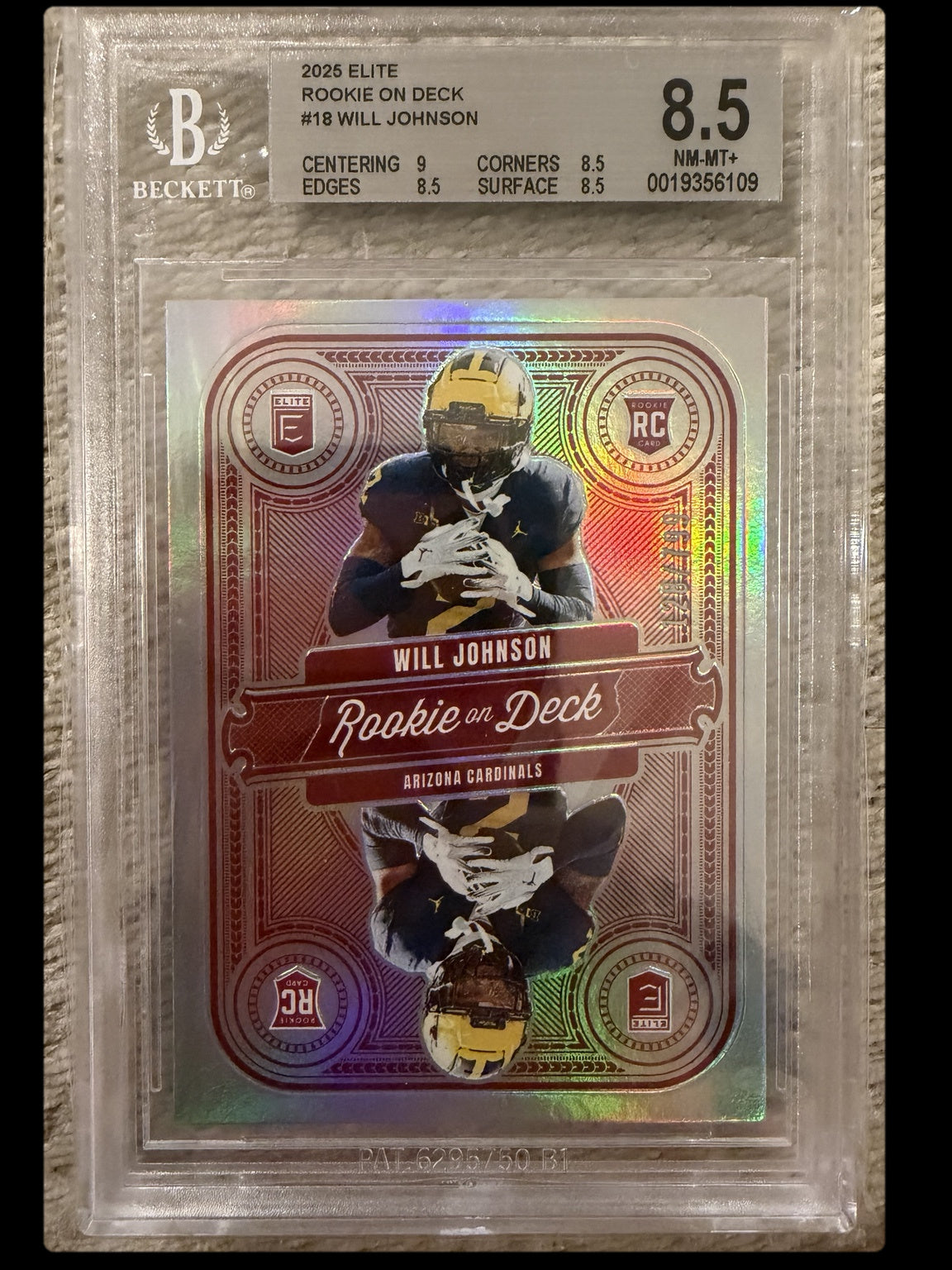 2025 Elite #18 Will Johnson Rookie on Deck BGS 8.5 front