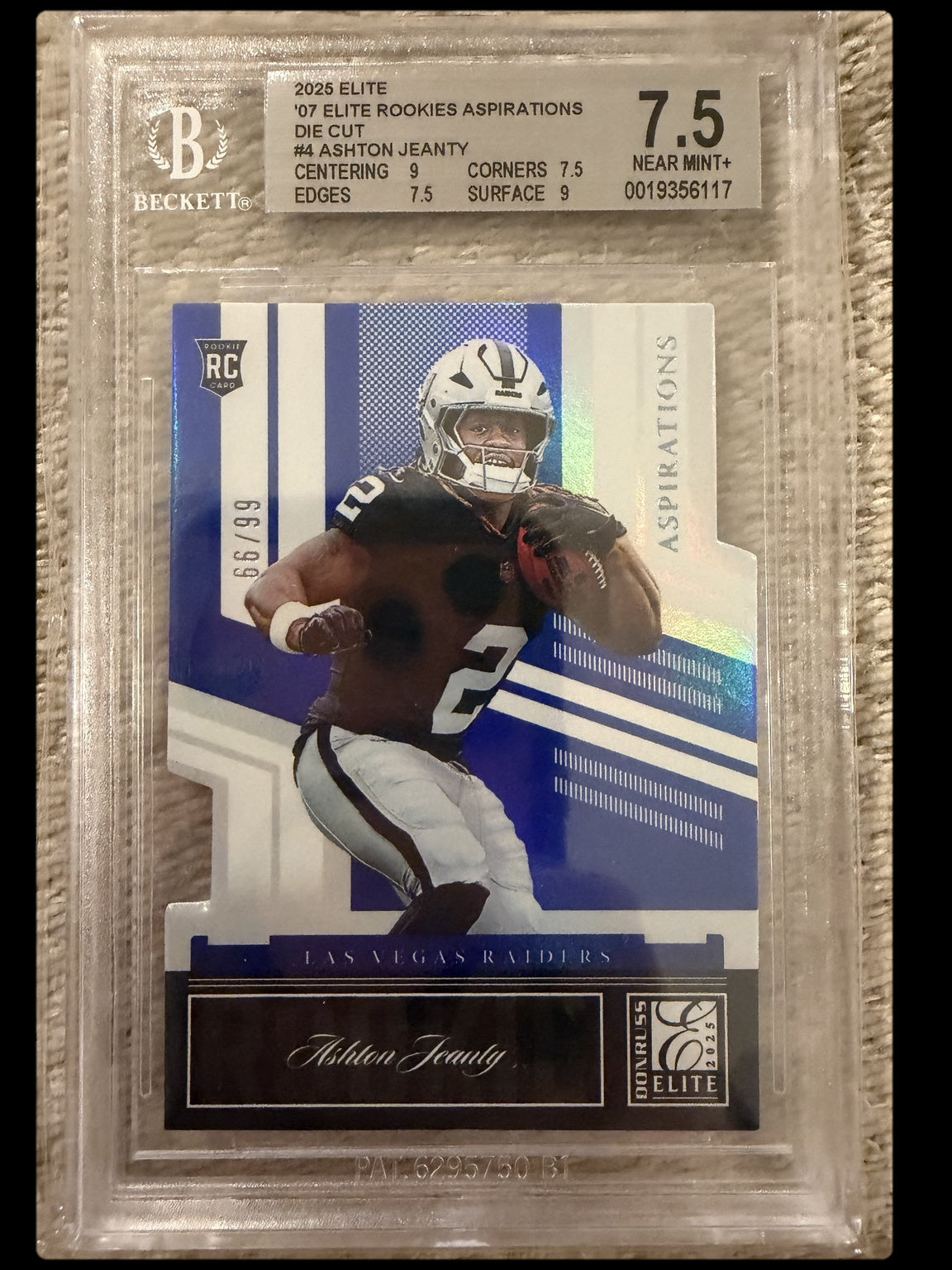 2025 Elite #4 Ashton Jeanty Aspirations Die Cut 86/99 BGS 7.5 front
