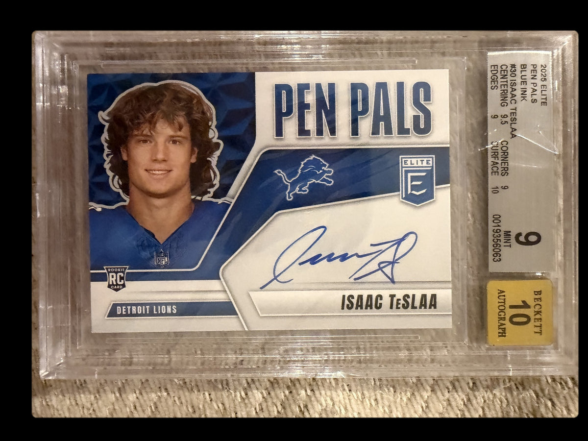 2025 Elite Isaac TeSlaa Pen Pals blue ink BGS 9 autograph 10 front