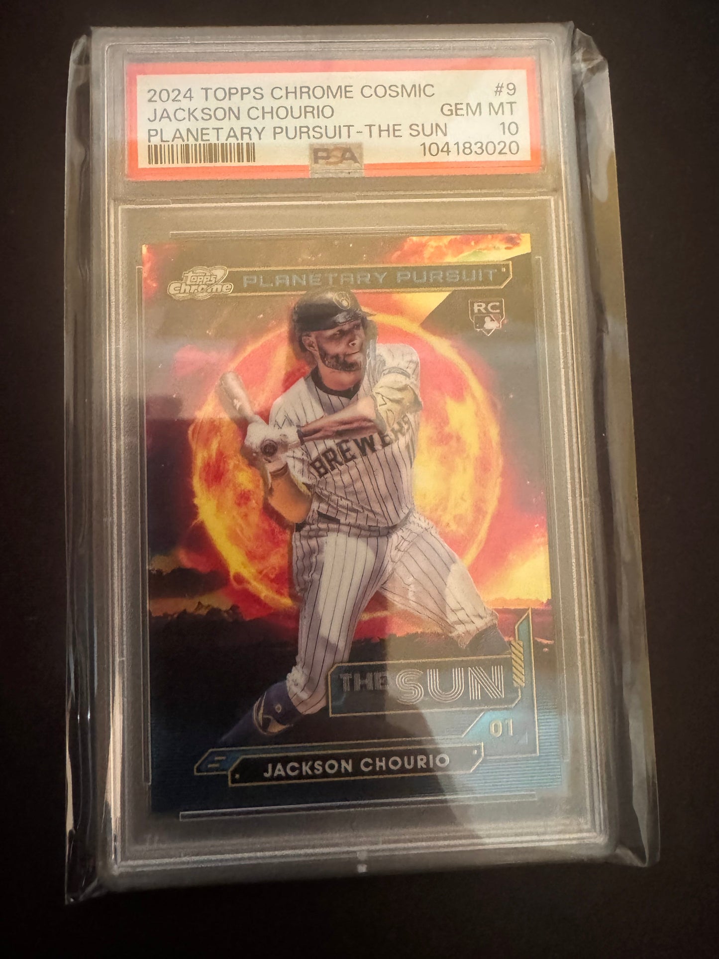 2024 Topps Chrome Cosmic The Sun Jackson Chourio PSA 10