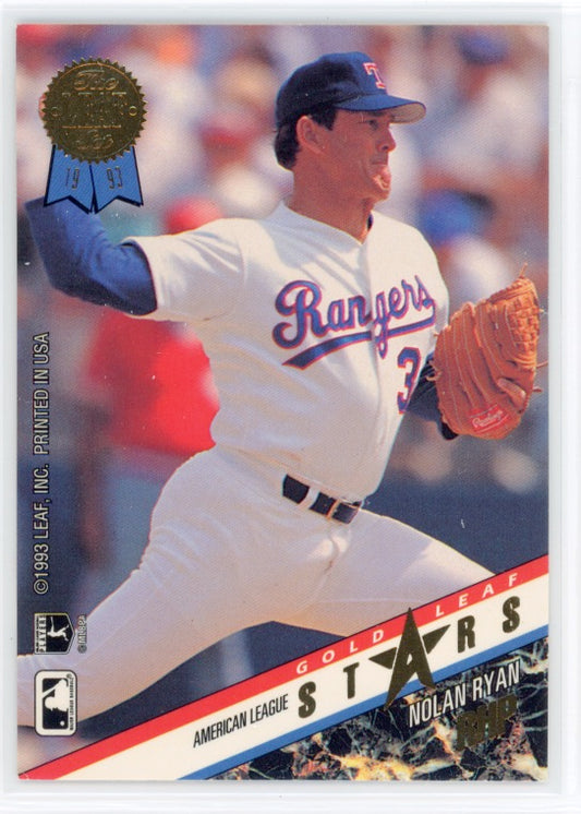 1993 The Leaf Set Gold All-Stars #R19 Nolan Ryan/Greg Maddux Card