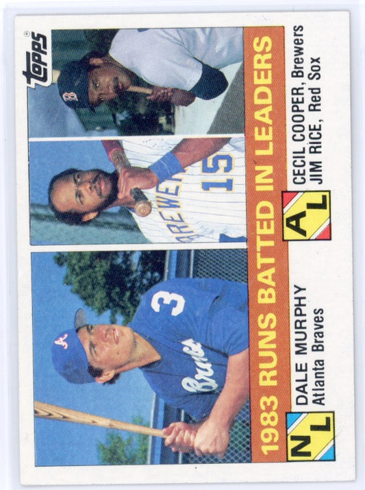 1984 Topps #133 Dale Murphy/Cecil Cooper/Jim Rice Card