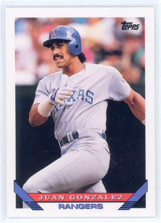 Tarjeta de Juan González Topps n.° 34 de 1993