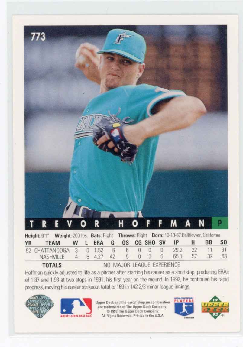 1993 Upper Deck #773 Trevor Hoffman Card