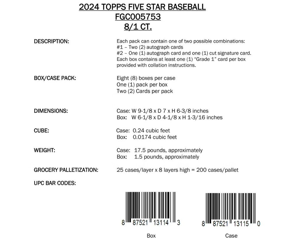 2024 Topps Five Star Baseball Hobby Box