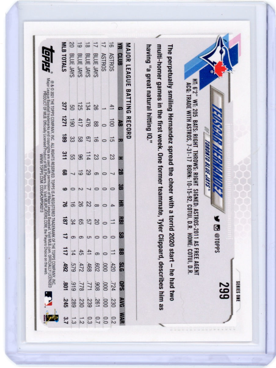 2021 Topps #299 Tedscar Hernandez Blue Jays Card
