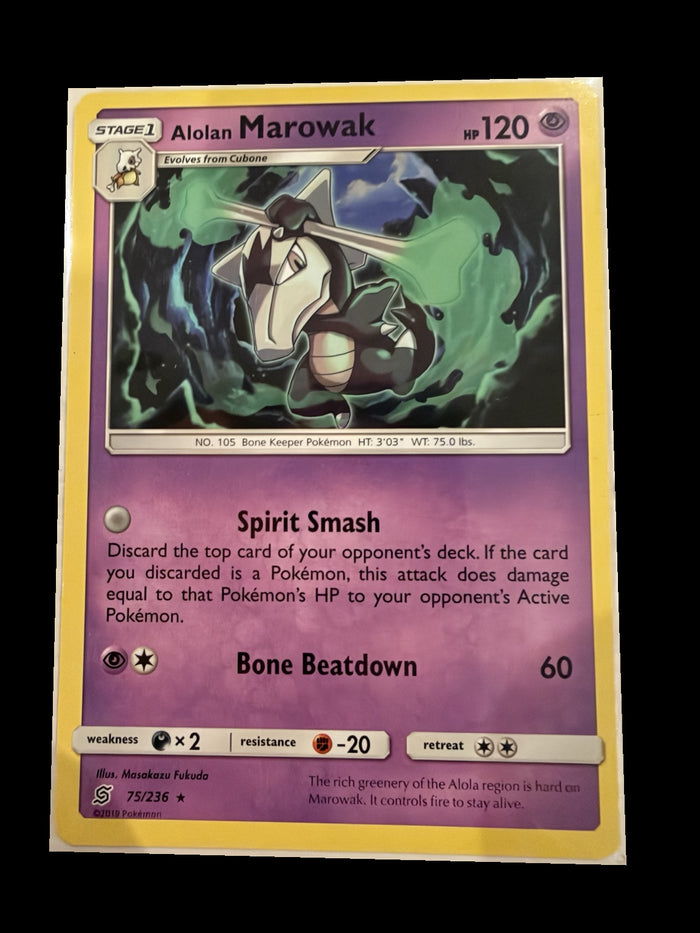 2019 Pokémon Unified Minds Alolan Marowak 75/236 – Ungraded