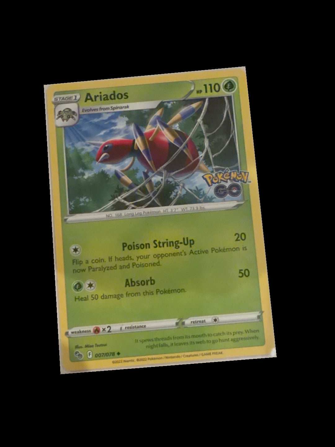 Ariados 007/078 Non-Holo front — actual card