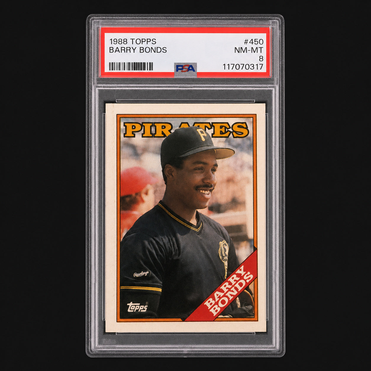 1988 Topps #450 Barry Bonds PSA 8 card front