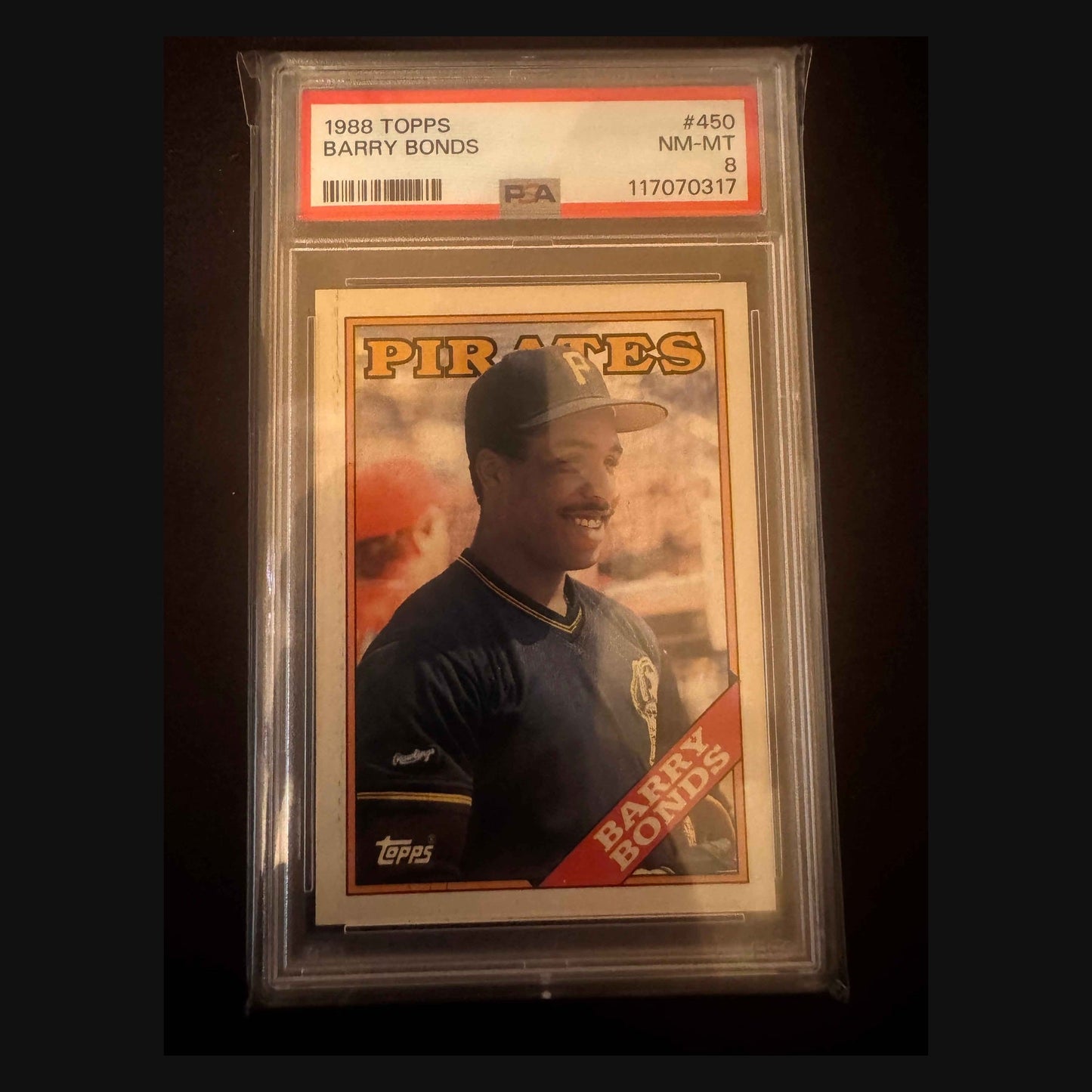 1988 Topps Barry Bonds PSA 8 card front