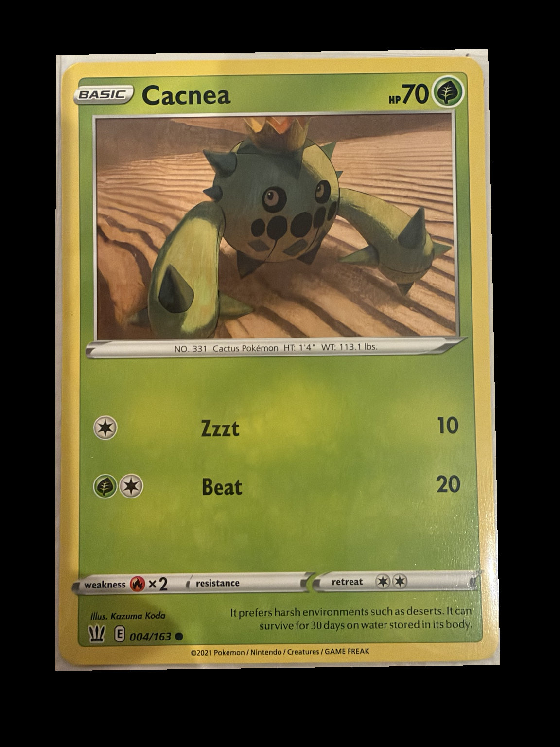 Cacnea 004/163 Battle Styles front — actual card