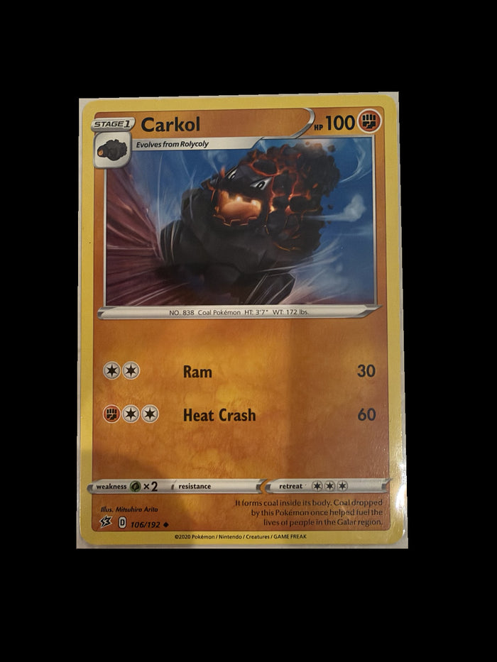 2020 Pokémon Rebel Clash Carkol 106/192 – Ungraded