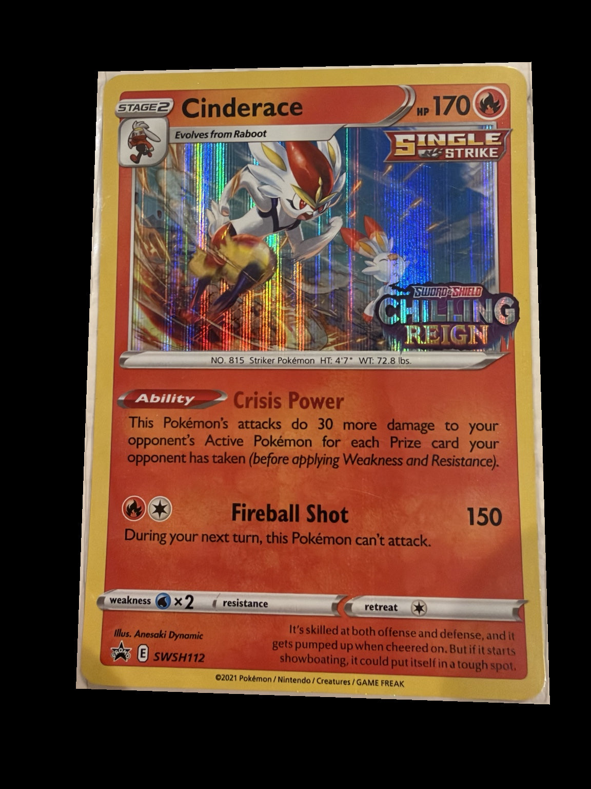 Cinderace SWSH112 Sword & Shield Black Star Promos Holo front — actual card