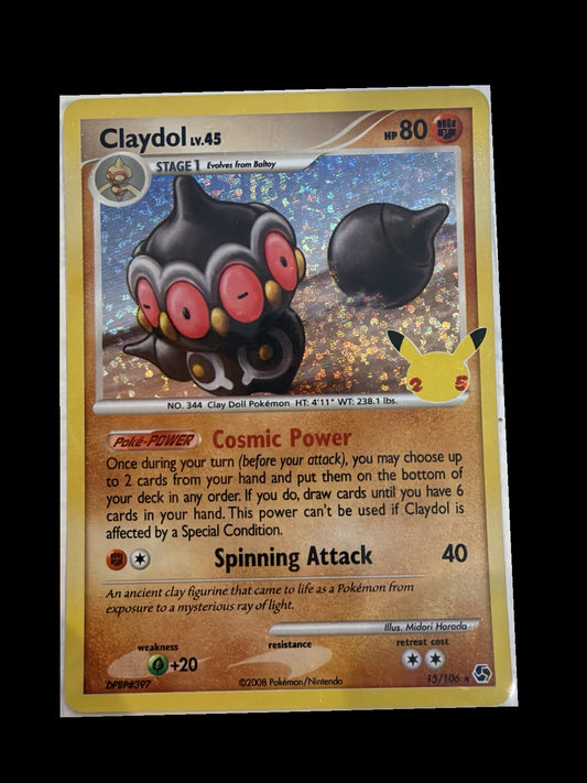 Claydol 15/106 Celebrations Classic Collection Holo front — actual card