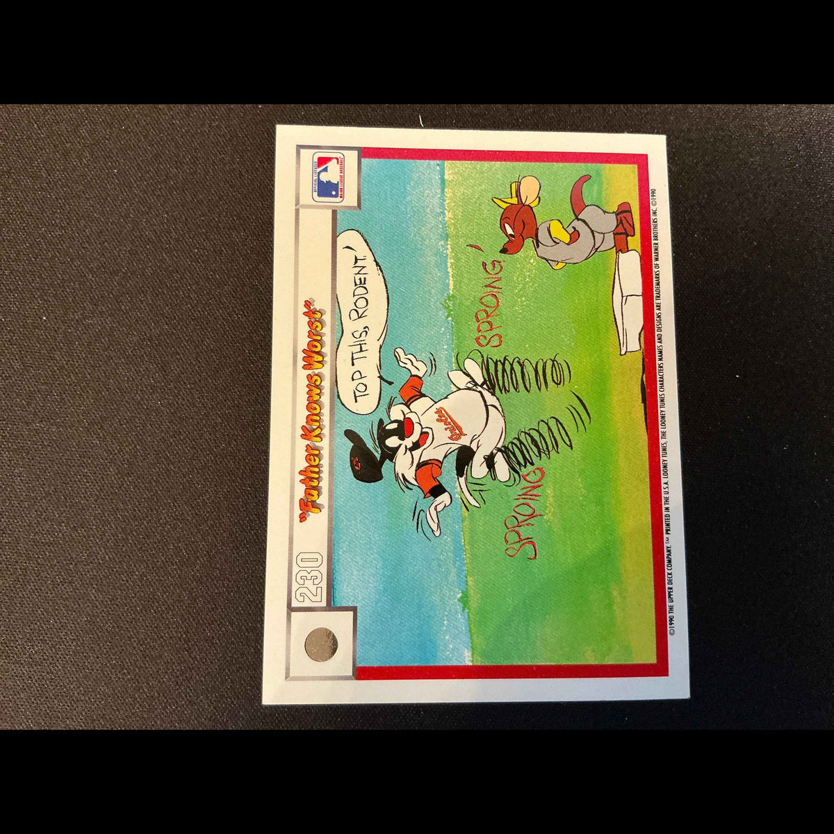 1990 Upper Deck Comic Ball #221/230 Father Knows Worst Card - back