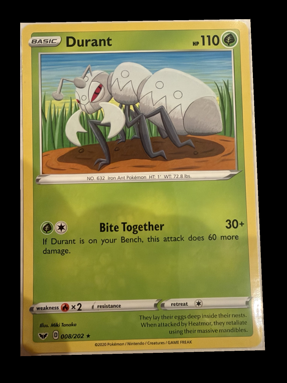 Durant 008/202 Sword & Shield Non-Holo front — actual card