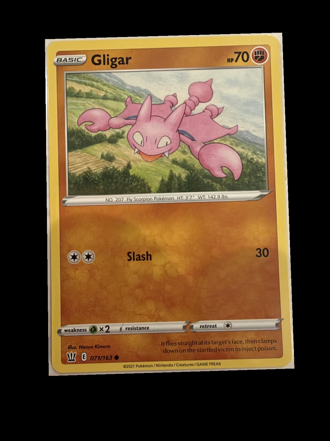 Gligar 071/163 Battle Styles Non-Holo front — actual card