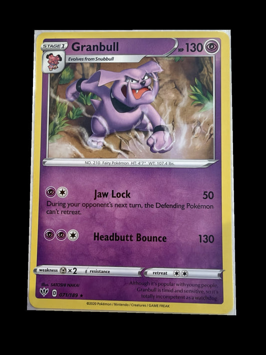 Granbull 071/189 Darkness Ablaze Non-Holo front — actual card