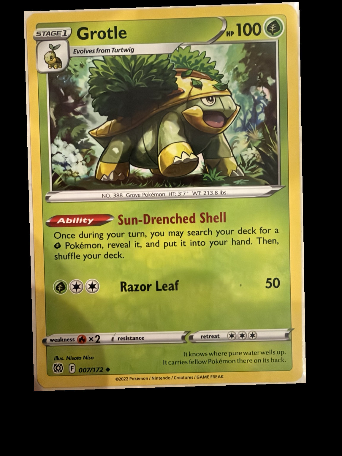 Grotle 007/172 Brilliant Stars Non-Holo front — actual card