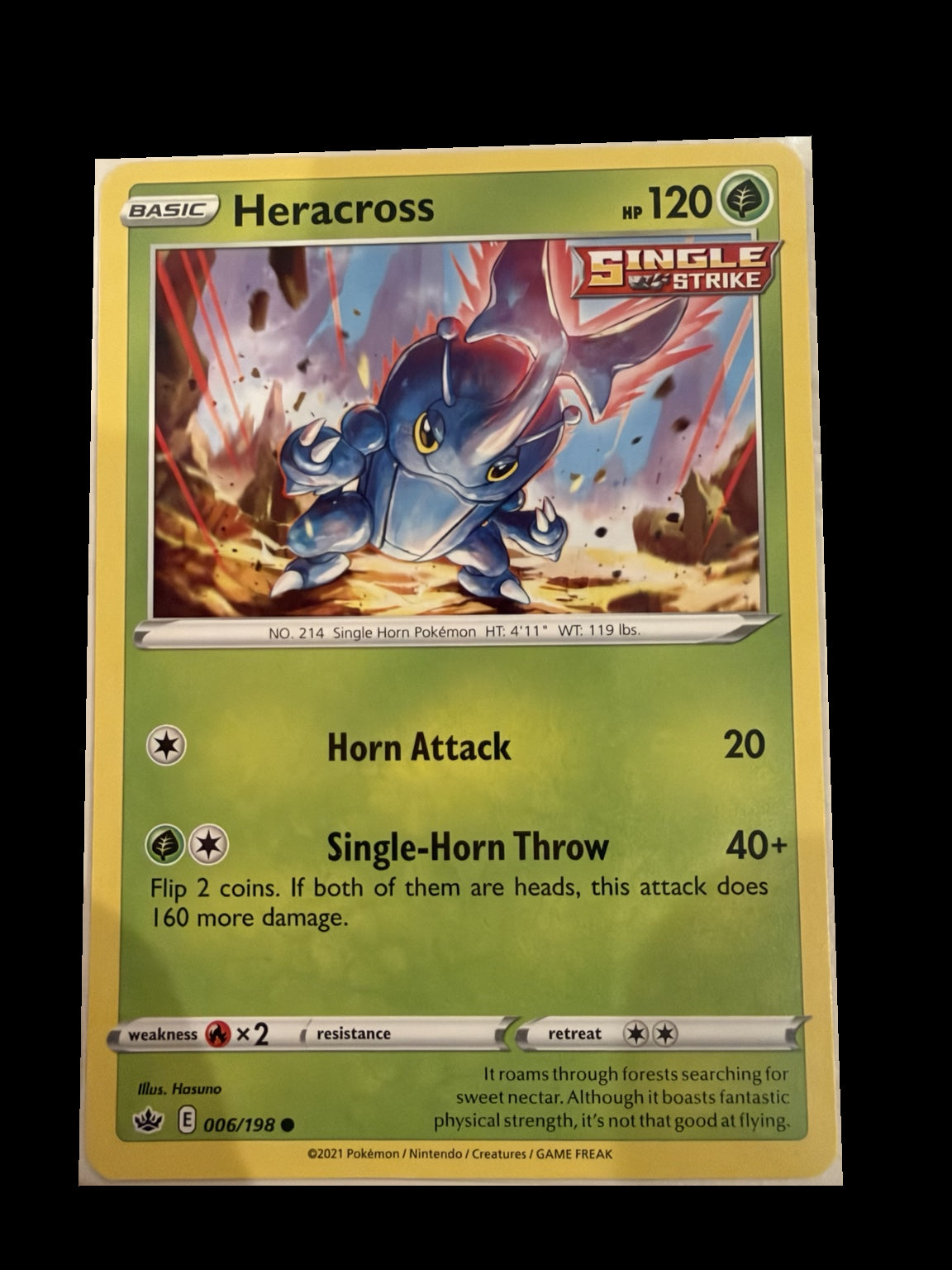 Heracross 006/198 Chilling Reign Non-Holo front — actual card