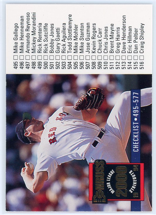 1994 Donruss #600 Roger Clemens 2000K Checklist Card