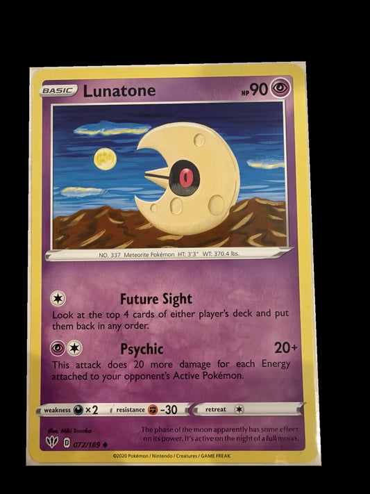 Lunatone 072/189 Darkness Ablaze Non-Holo front — actual card
