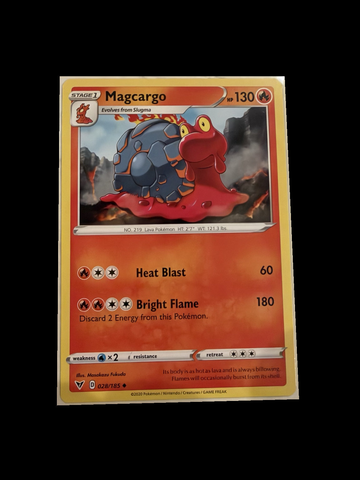 Magcargo 028/185 Vivid Voltage Non-Holo front — actual card