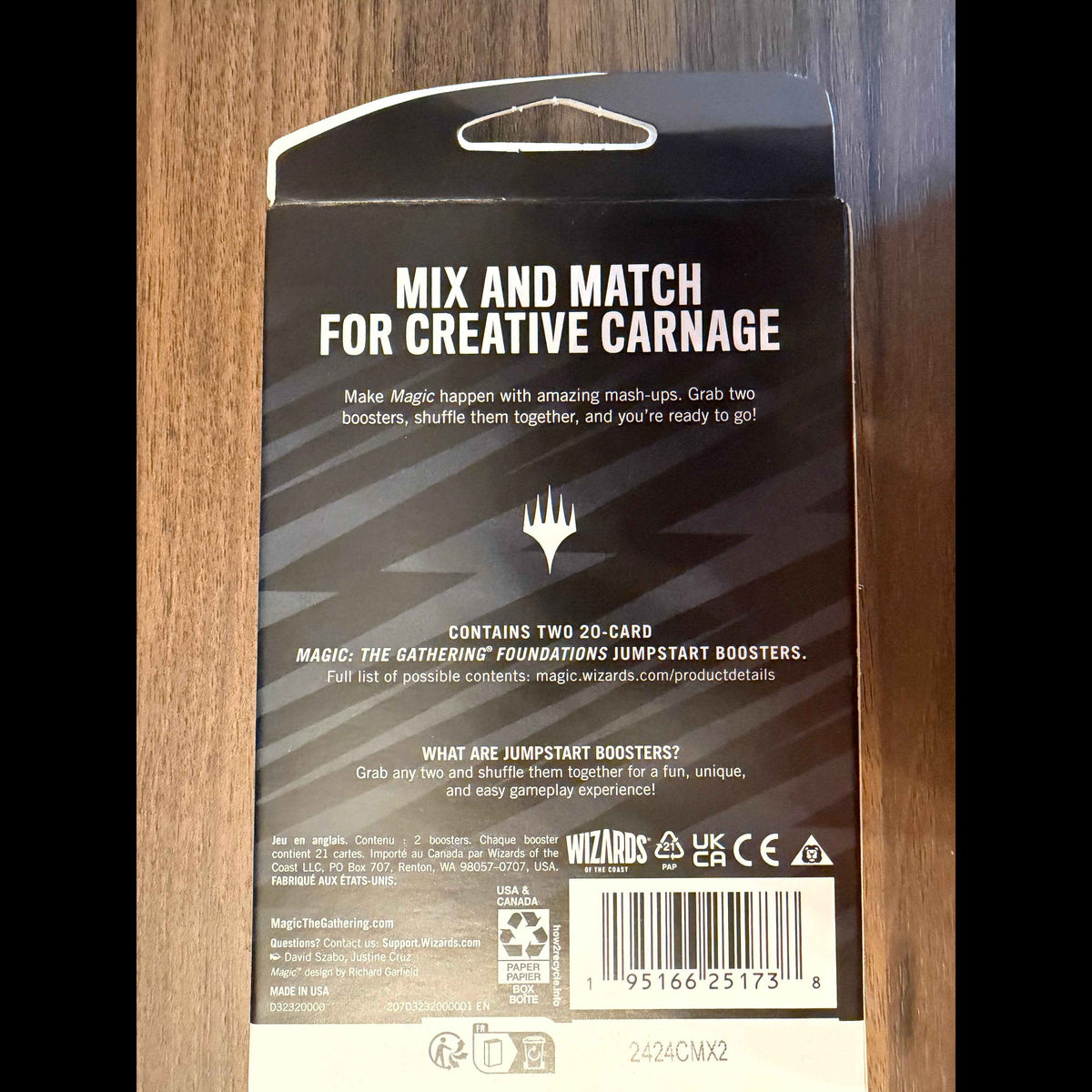 Magic the Gathering Foundations Jumpstart Pack - back