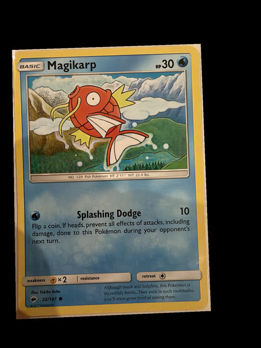 Magikarp 32/147 Burning Shadows Non-Holo front — actual card