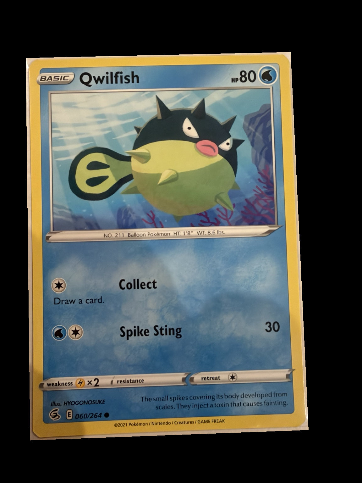 Qwilfish 060/264 Fusion Strike Non-Holo front — actual card