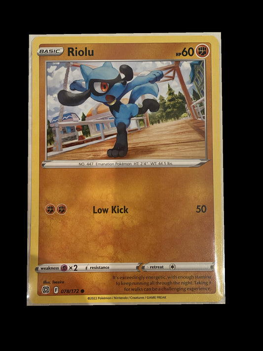 Riolu 078/172 Brilliant Stars front — actual card